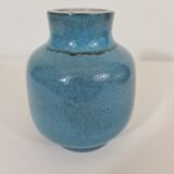 Vase émaillée Bleu de Jacques et Dani Ruelland 1960s