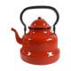 Red enamelled kettle