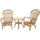 Vintage Set Rattan Chairs Armchairs Table Boho Design Sixties