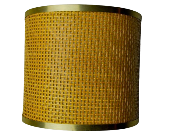 Rattan and brass wall lamp, italy, 1960