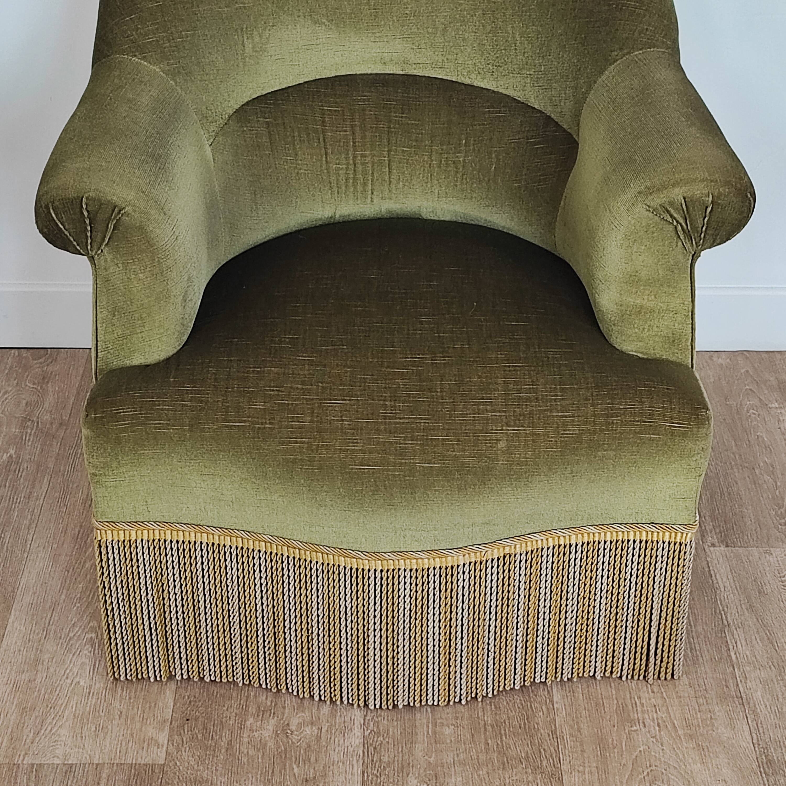 Pair of velvet toad armchairs