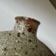 Vintage round, flat-bottomed stoneware bud vase