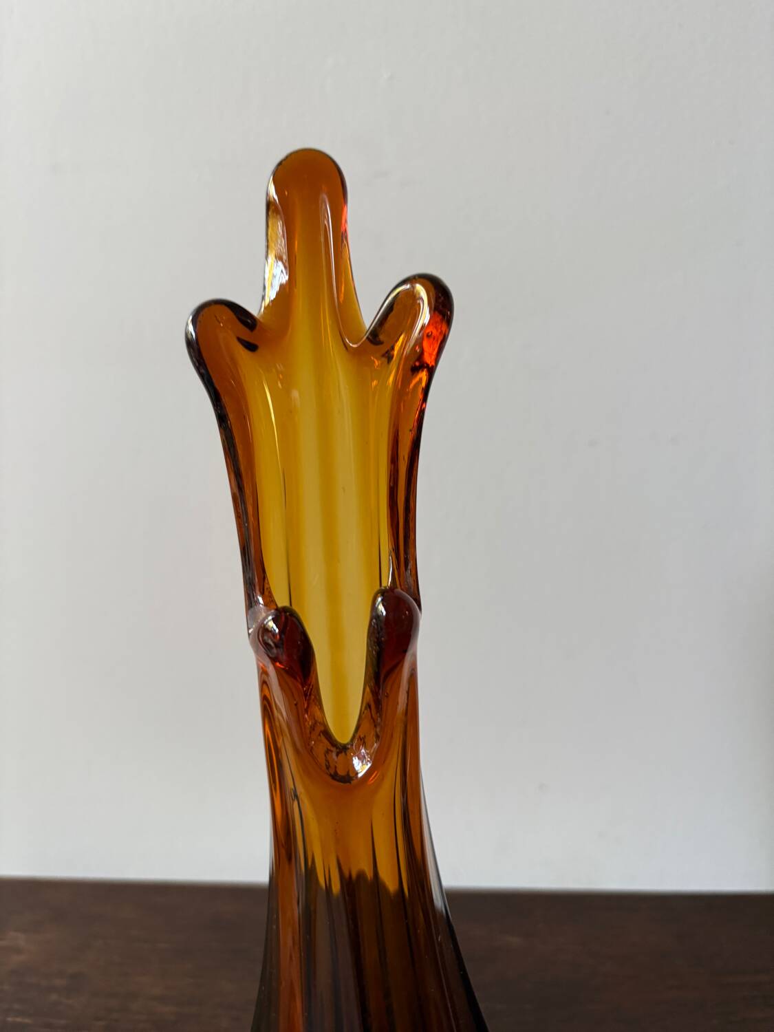 Vintage orange mid-century single-flower vase