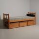 Oak bed with 3 Saint-Sabin chests 1950