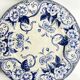 Set of 6 dessert plates in ironstone "Flora" – Creil et Montereau, 19th century, blue