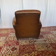 Vintage club armchair in cowhide leather