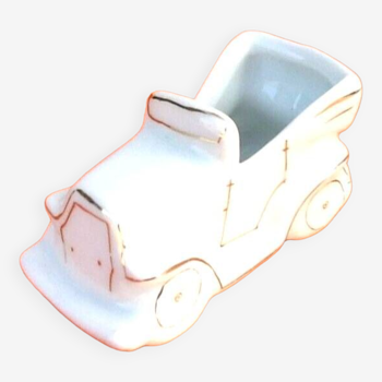 Vide-poche forme voiture Porcelaine blanche avec dorure