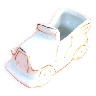 Vide-poche forme voiture Porcelaine blanche avec dorure