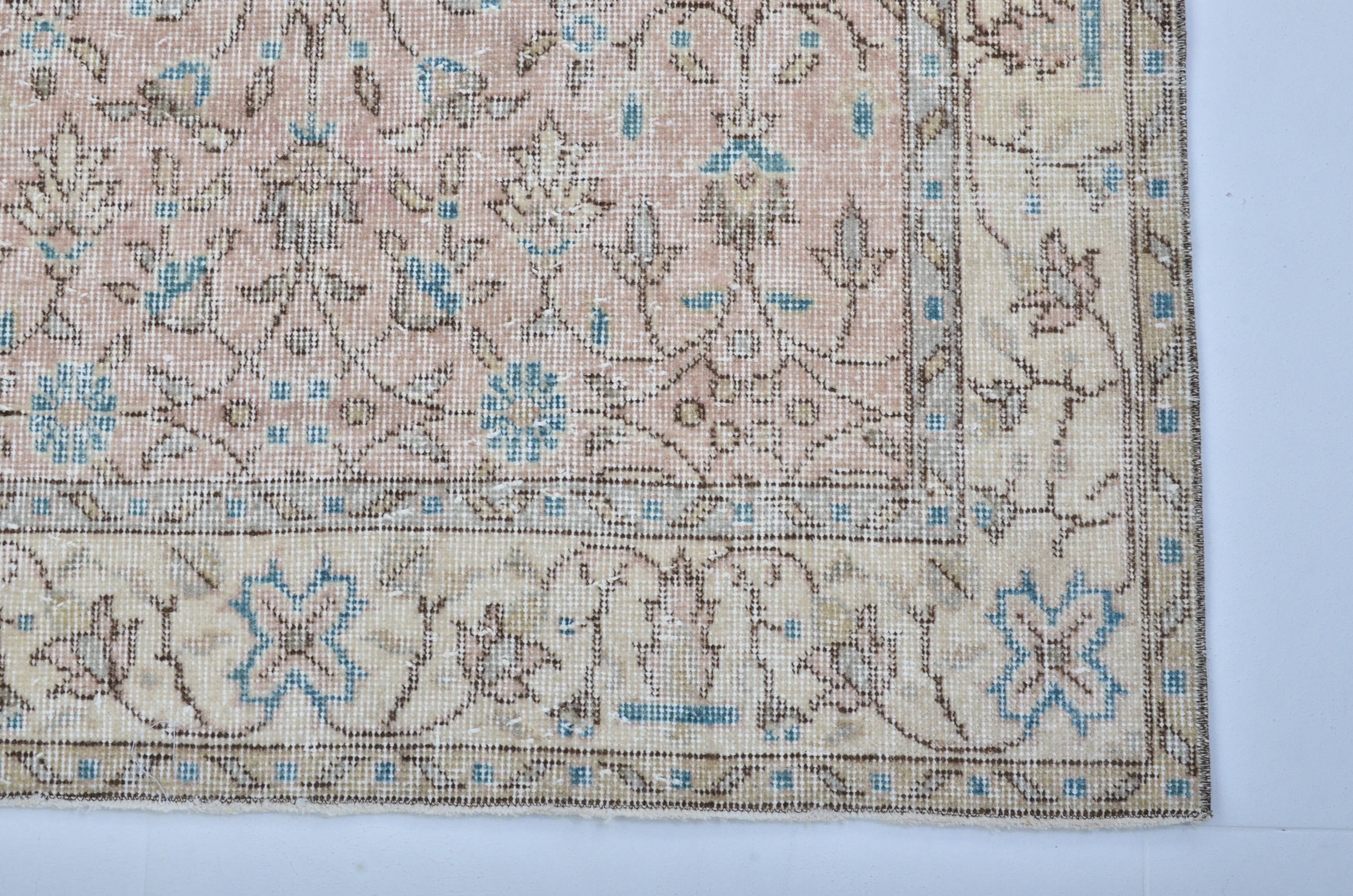 Light Pink & Turqouise Floor Carpet sku 3130