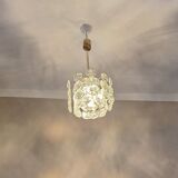 Kinkelkdey brass and faceted glass 3-level chandelier, 1960s