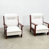 Ensemble de deux chaises longues brutalistes
