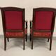 Paire de fauteuils époque empire en acajou et soie
