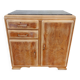 Mado buffet in wood, marble and copper, restored