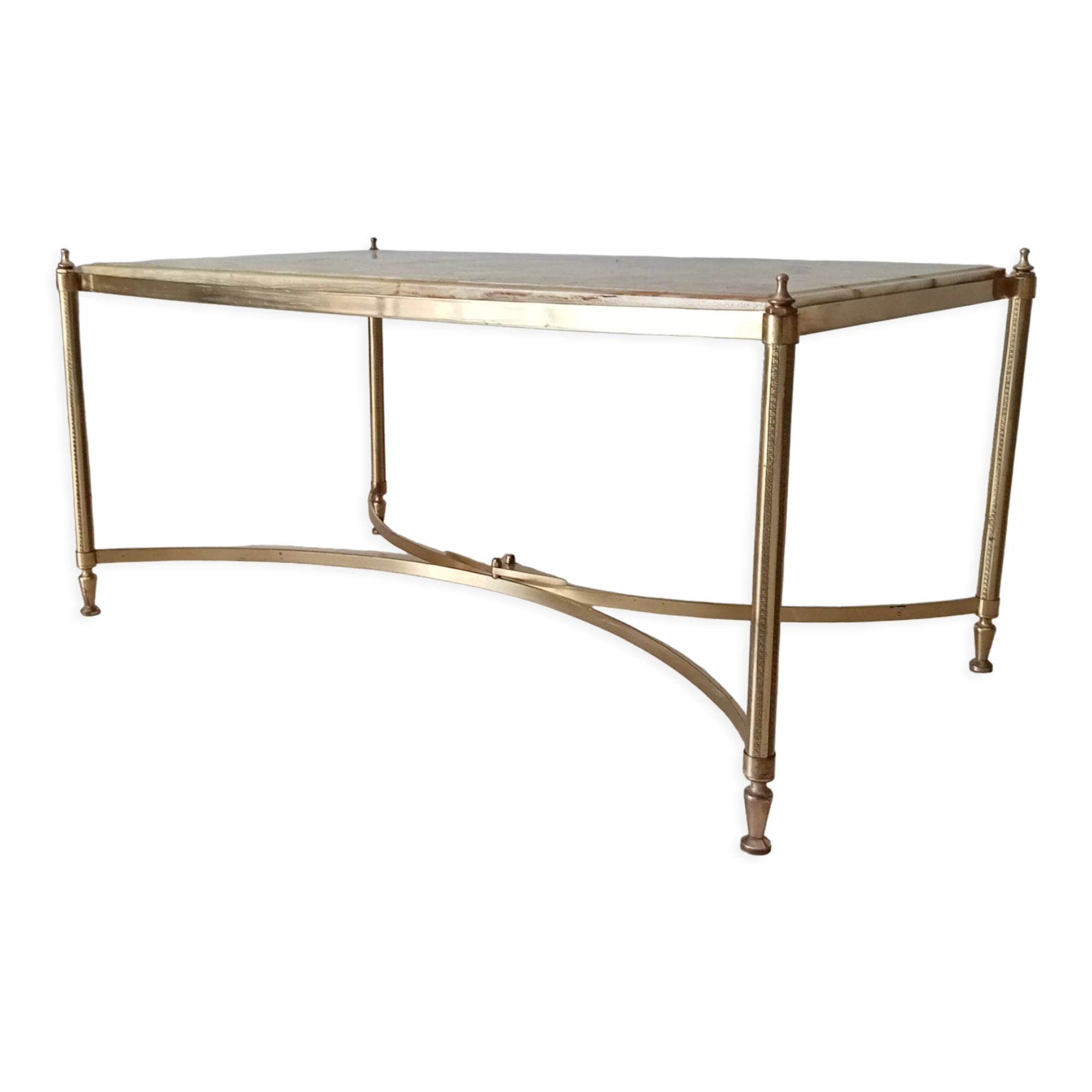 Neoclassical marble and brass coffee table 50s/60s
