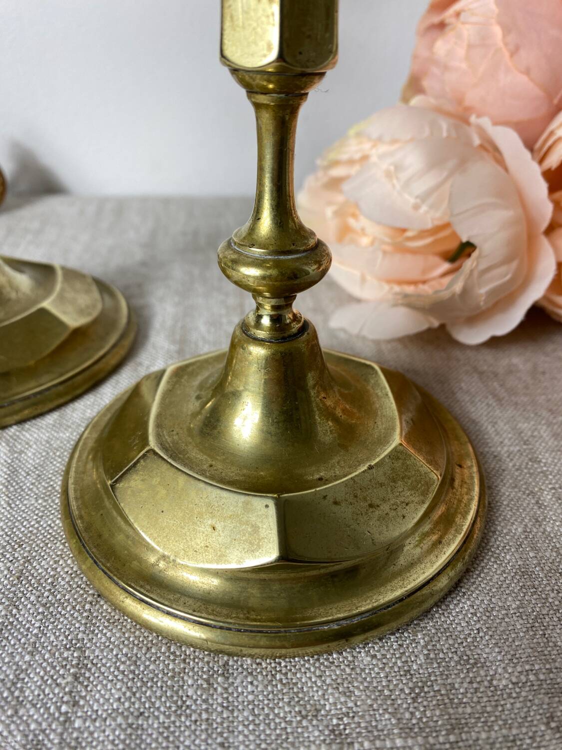 Antique brass candlesticks