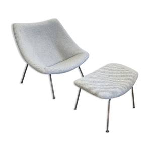 Fauteuil Oyster & ottoman