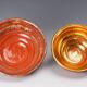 Red & Gold Japanese Tea Bowl Set by Sasaki Matsuraku Shimadai