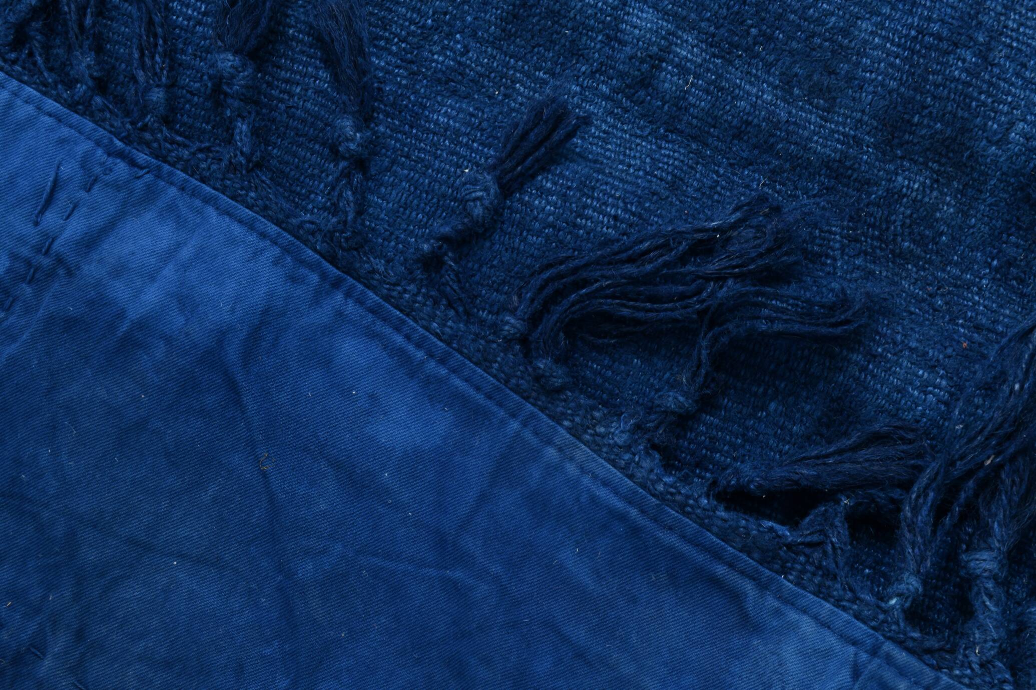 Contemporary Navy Blue Turkish Vintage Kilim Rug, 188x287Cm