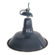 Industrial pendant lamp enamelled blue grey, vintage, 50s