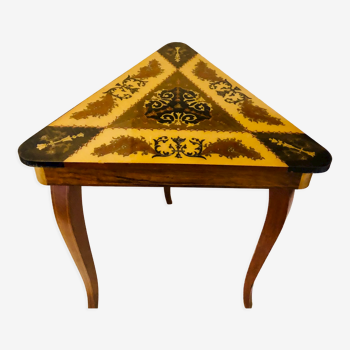 Side table in precious wood marquetry Italy 1950
