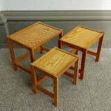 Set nesting tables in pine from the 70s, denmark