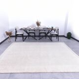 9x10 Handmade Wool White Moroccan Rug, 266x296Cm