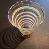 Vintage vase with green and gold trim.