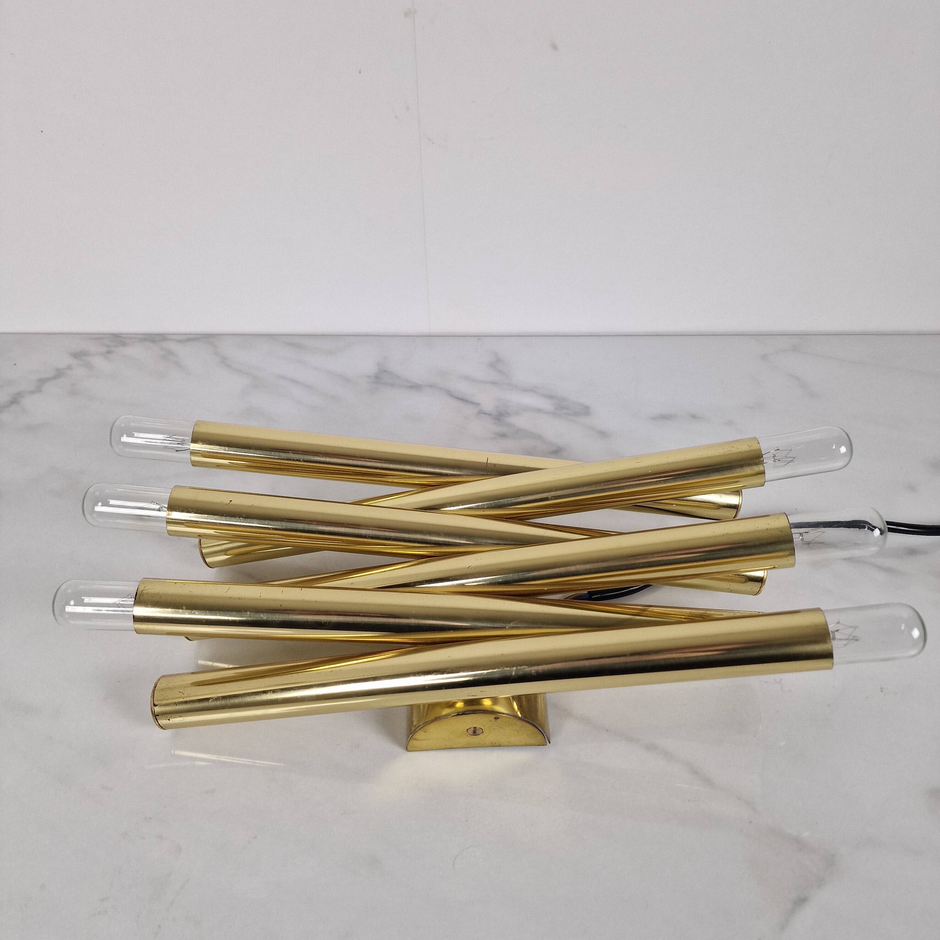 Italian Wall Lamp with Six Lights, in the Style of Gaetano Sciolari, circa