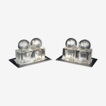 Pair of salt and pepper shakers art deco style