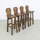 4x Brutalist Barstool by De Puydt, 1970s