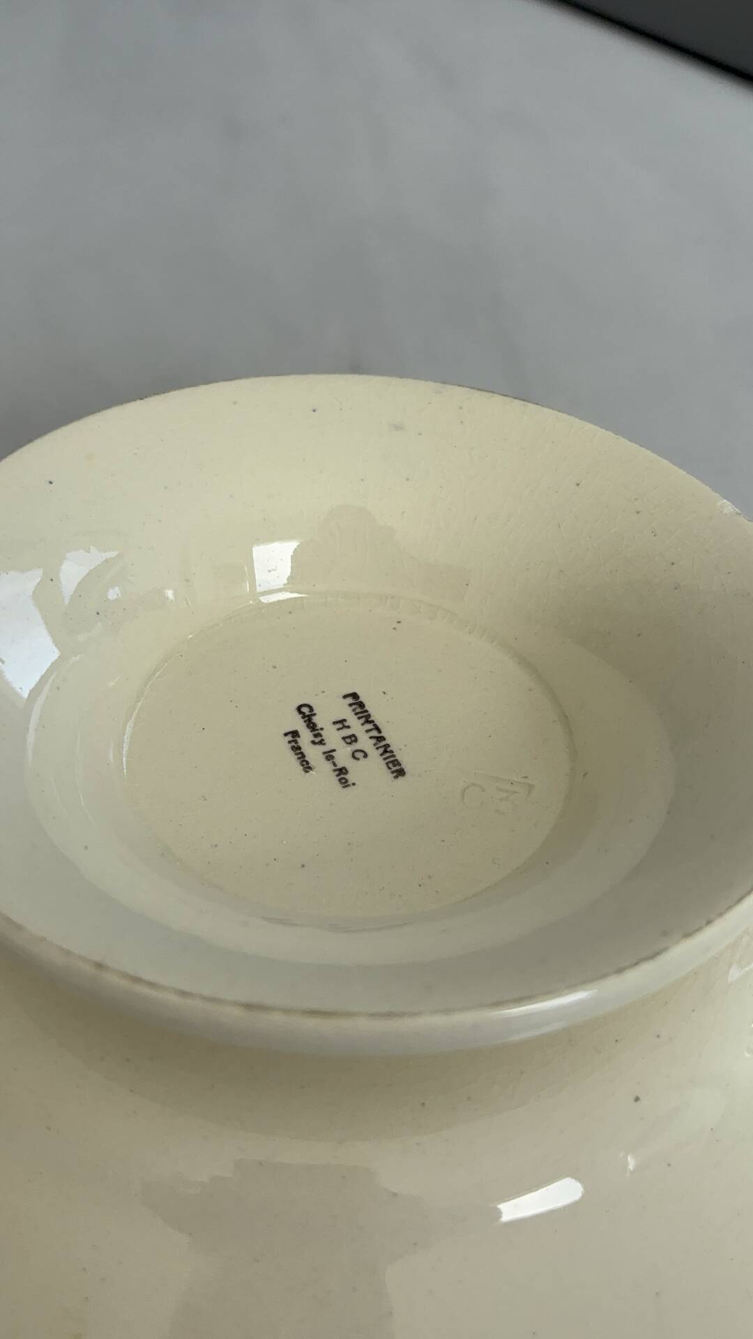 Earthenware compote H B C Choisy le Roi Spring model | Tableware Fr
