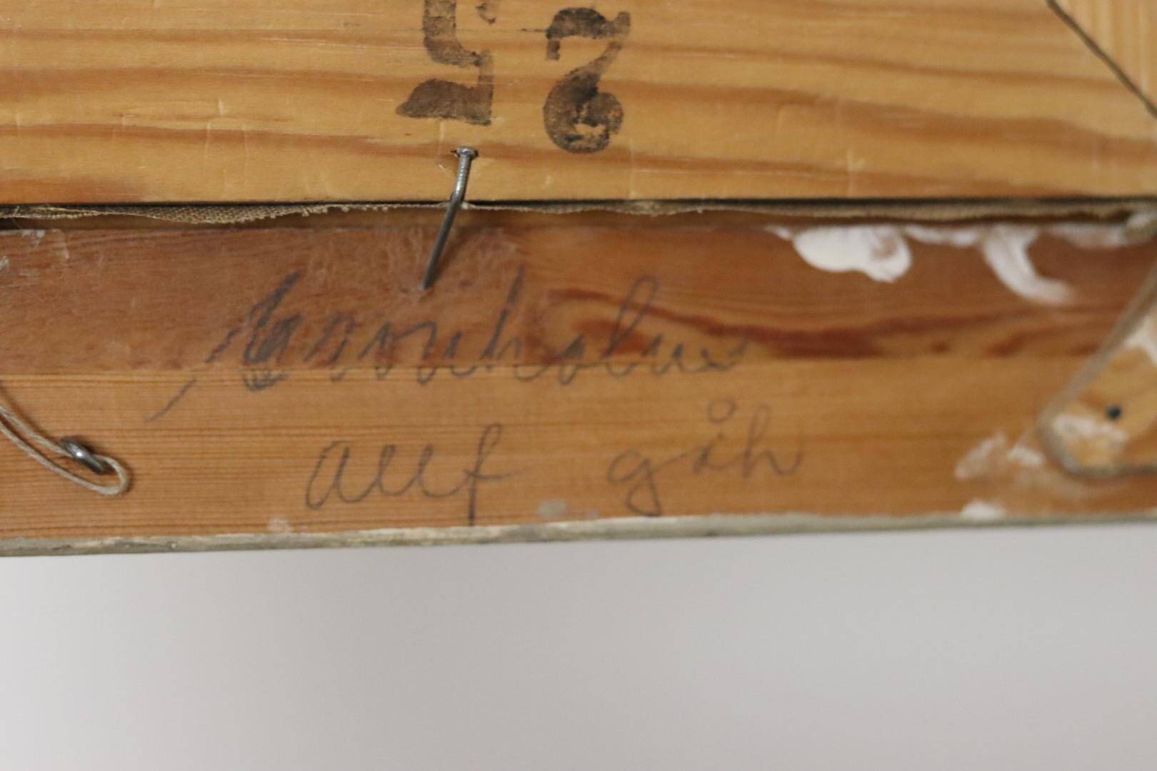 Original Swedish oil painting on canvas "Silent Houses" – vintage and framed