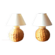 Paire de lampes en fibre végétale tressée
