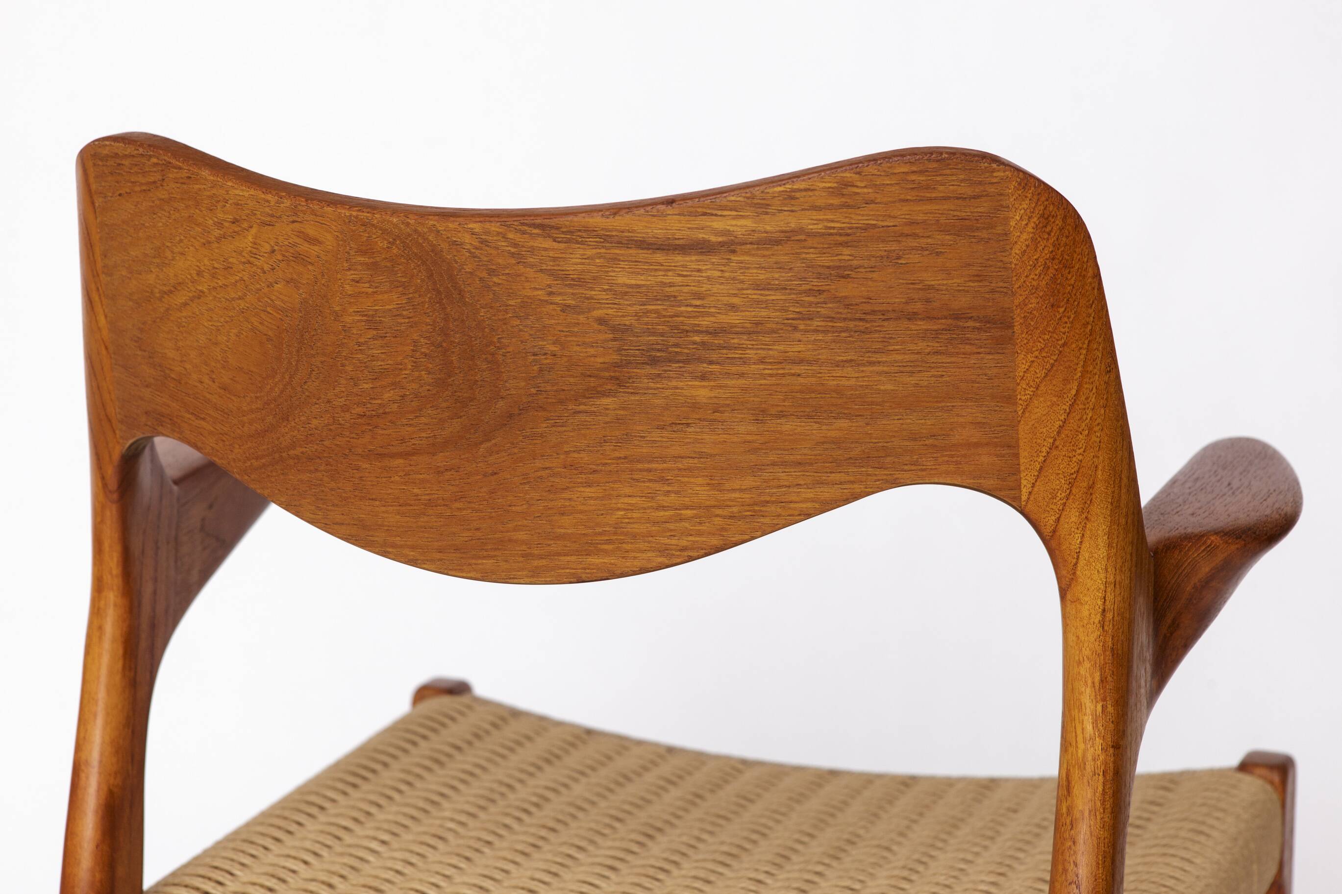Niels Otto Møller Model 55 Armchair – Danish Teak Dining Chair Paper cord