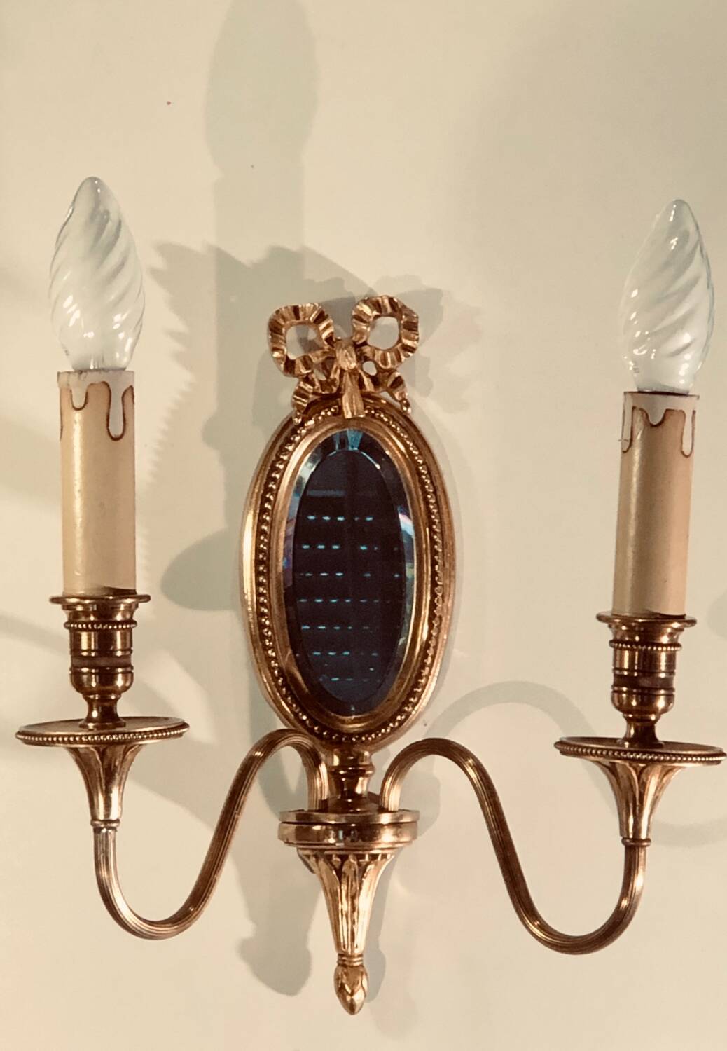 Louis XVI Wall Lamp Lucien Gau Mirror