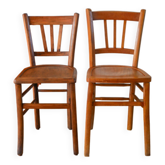 Paire de chaises bistrot en bois Luterma 1950