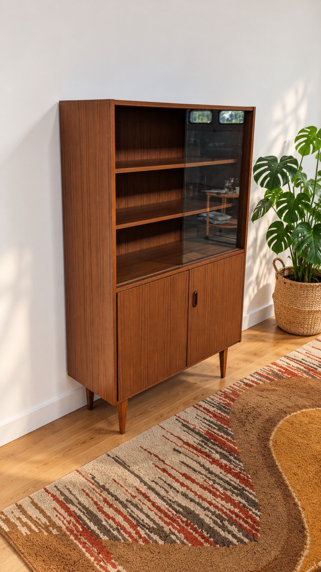 Vintage Scandinavian design display cabinet