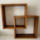 Cube oak wall shelf