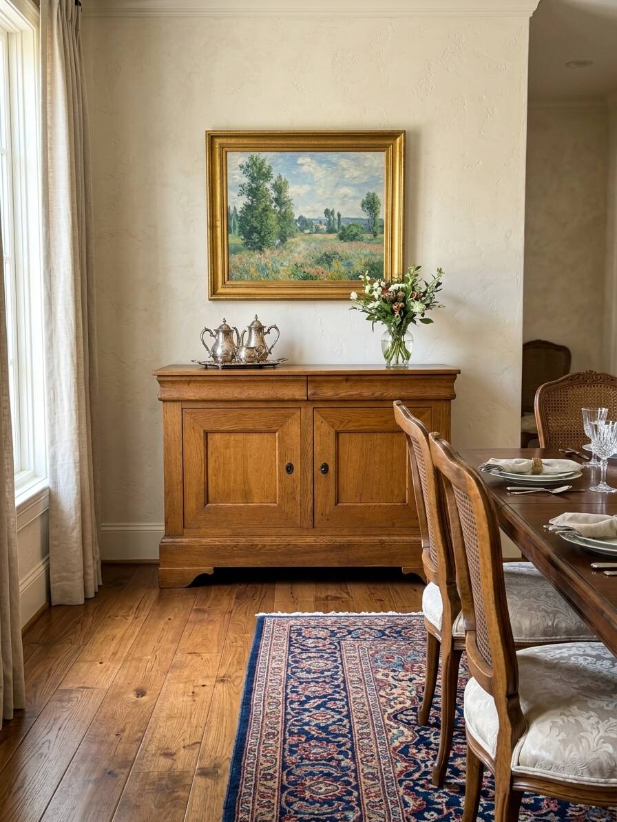 Louis Philippe buffet in solid oak.