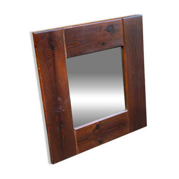 Miroir vintage en bois massif 40cm
