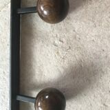Vintage wood and metal coatrack
