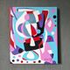 Contemporary Abstract "Morning Blues", Small Unframed Oil Painting, 2022