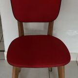 Chaise similicuir rouge années 70