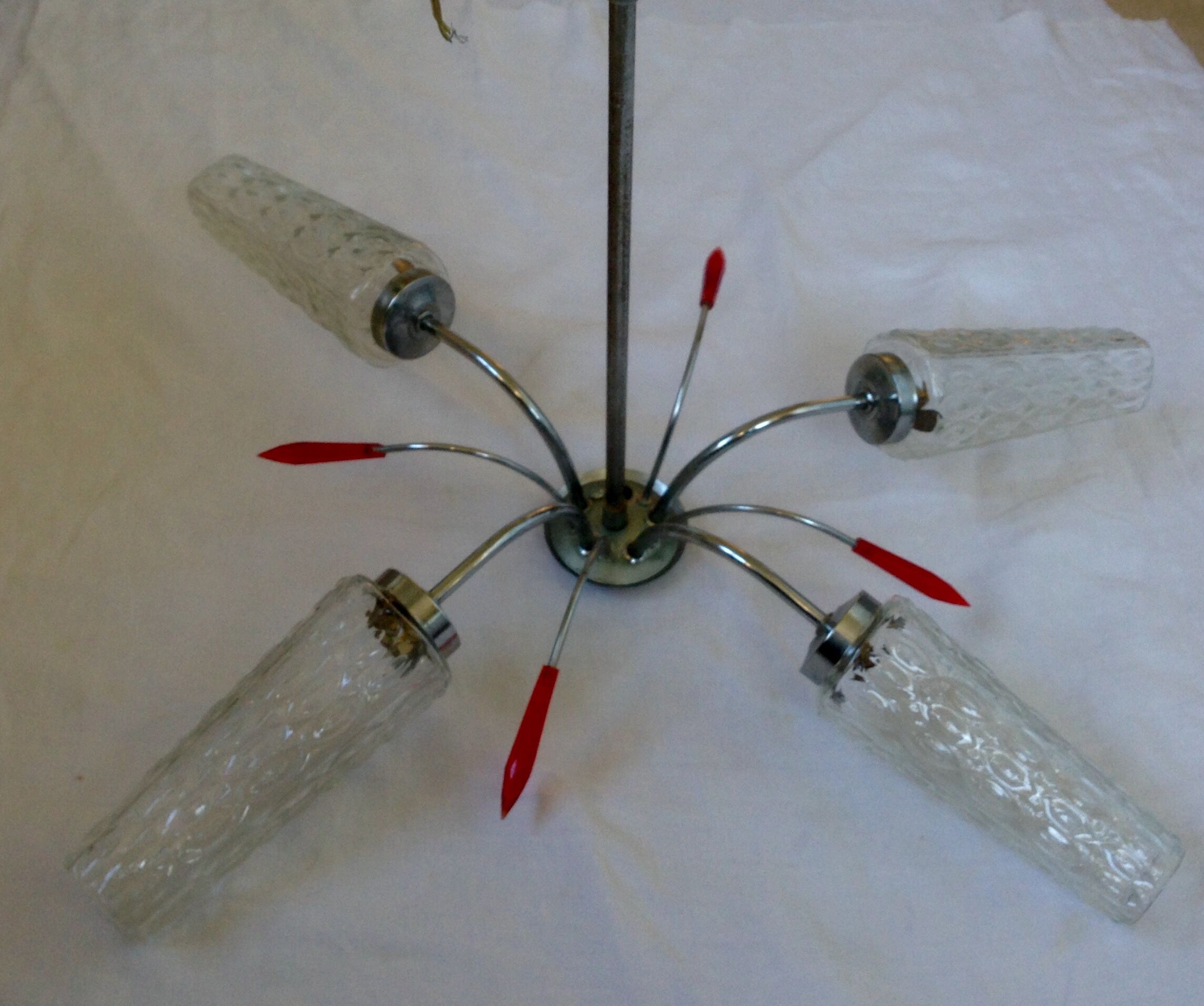 Luster four lights in glass 60 years