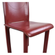 6 red leather dining chairs made in Italy, 1980s