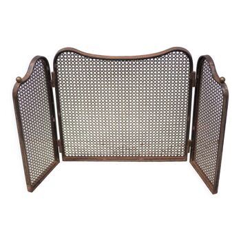 Vintage perforated wrought iron firewall, wrought iron fireplace screen