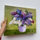 Tableau peinture bouquet de lilas huile sur toile