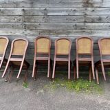 Six caned mahogany chairs, Art Deco, 20th century.