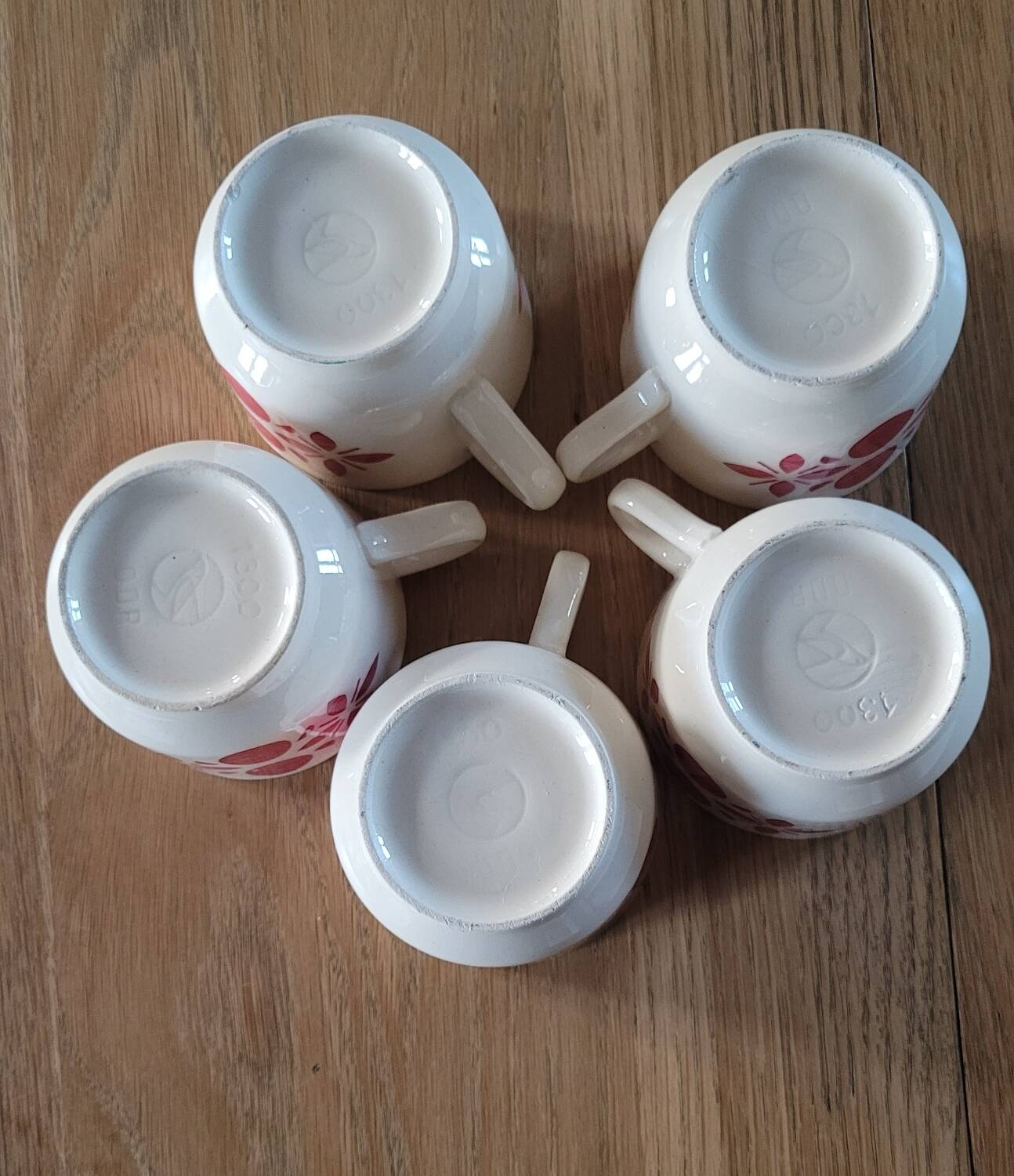 5 antique coffee cups