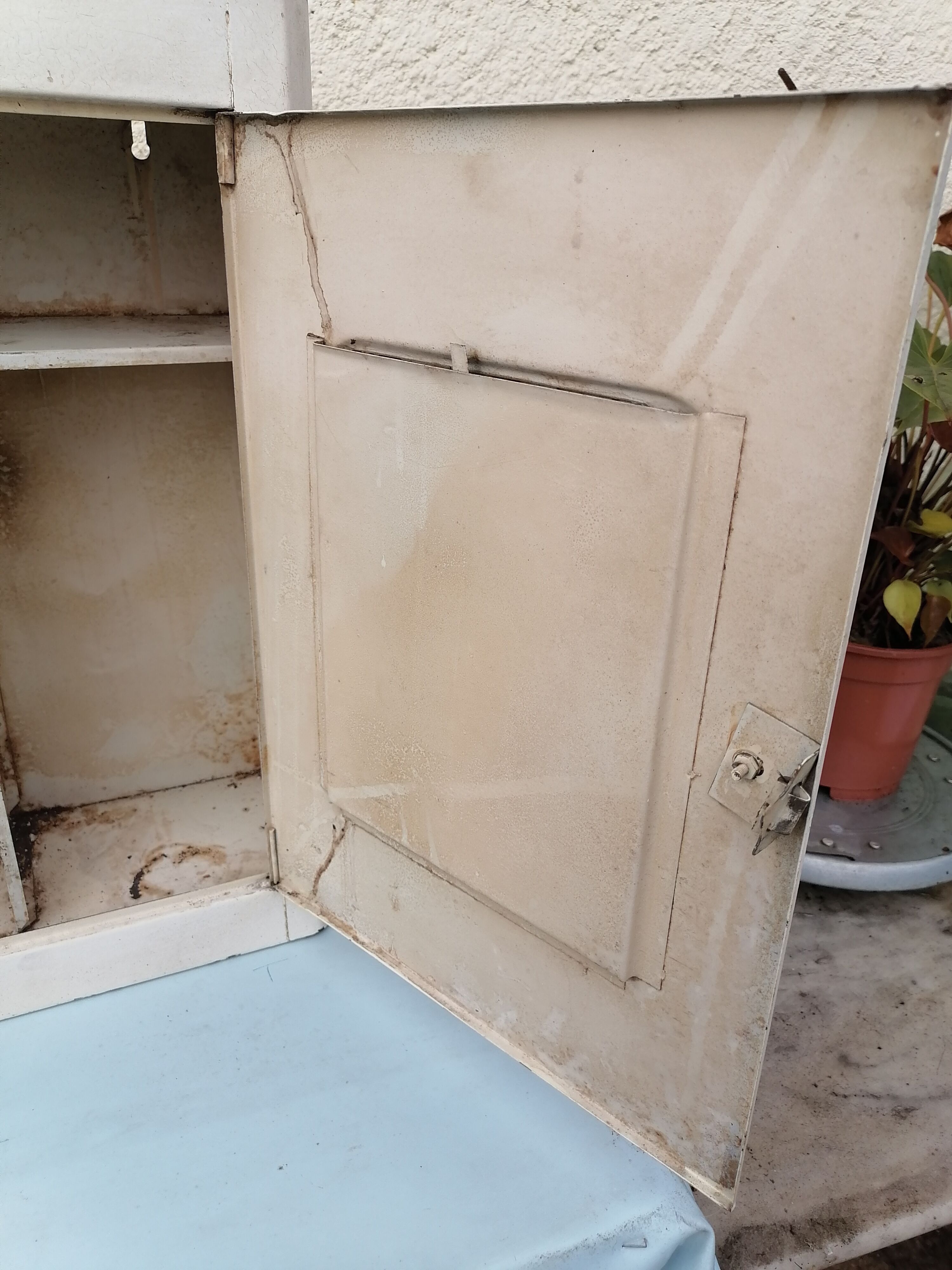 Toilet cabinet pharmacy old mirror tole